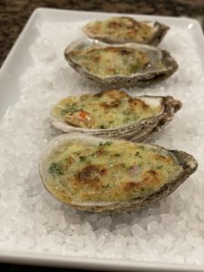 Baked oysters au Camenbert